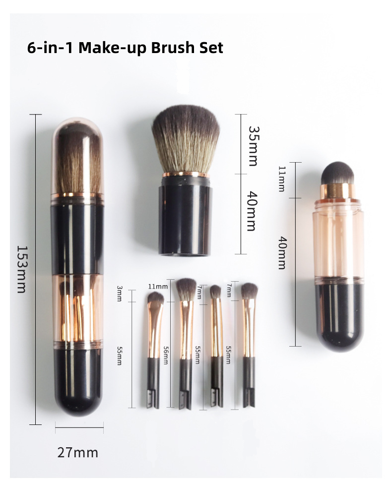 Touch Up Anywhere Instantly! 5-in-1 Retractable Makeup Brush Set