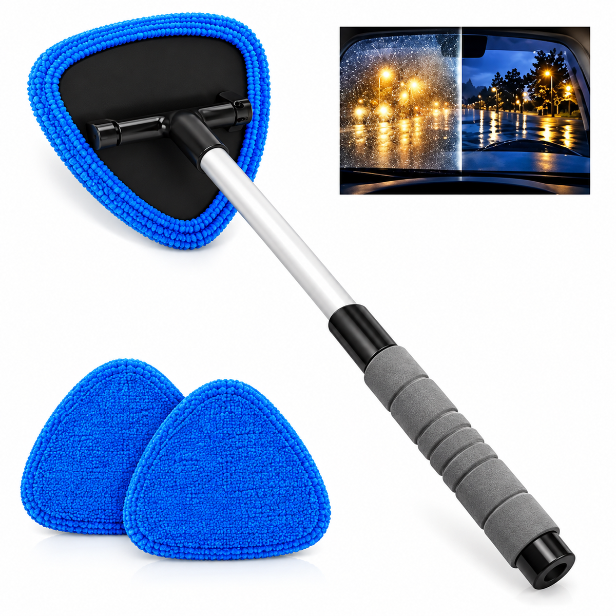 Clean Both Sides Instantly! Magnetic Windshield Cleaning Kit