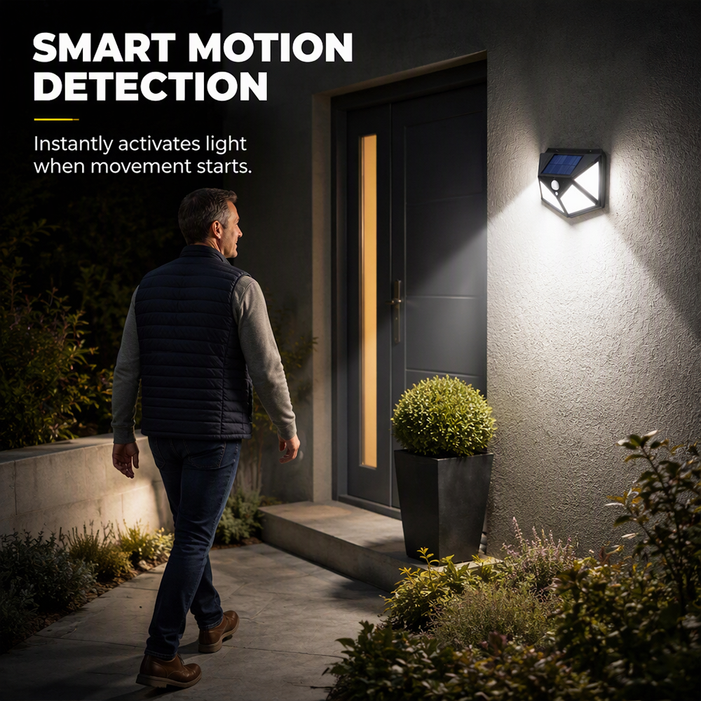Light Up Gardens Instantly! 140-LED Motion Sensor Solar Wall Lamp