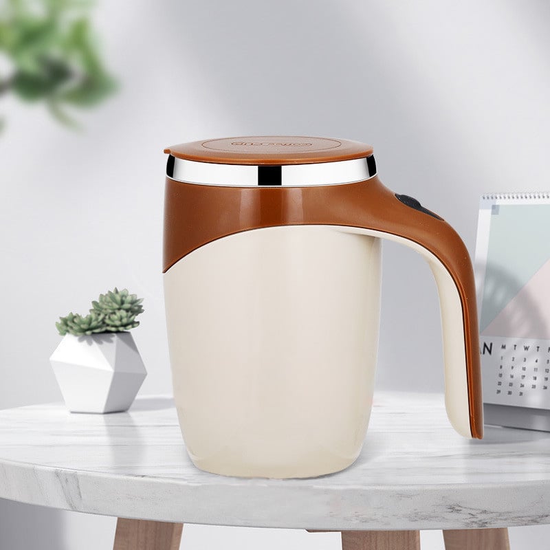 Mix Any Drink Instantly! Self-Stirring Stainless Steel Mug