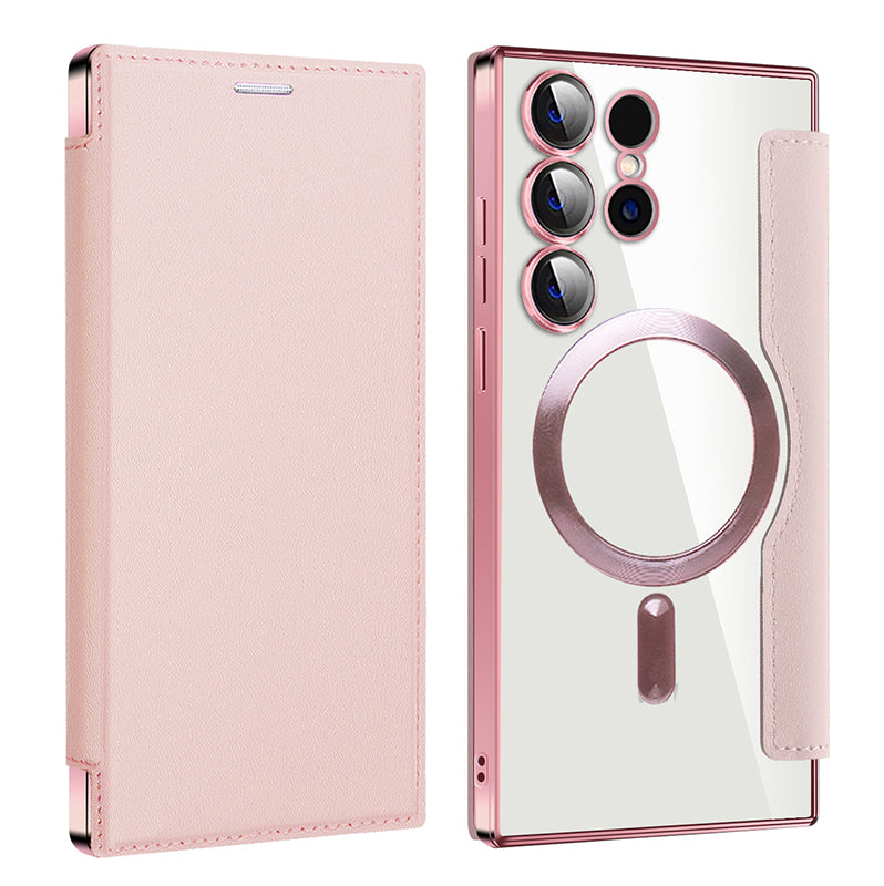 Lens Protection Magnetic Flip Phone Case For Samsung S22/S23/S24/S25