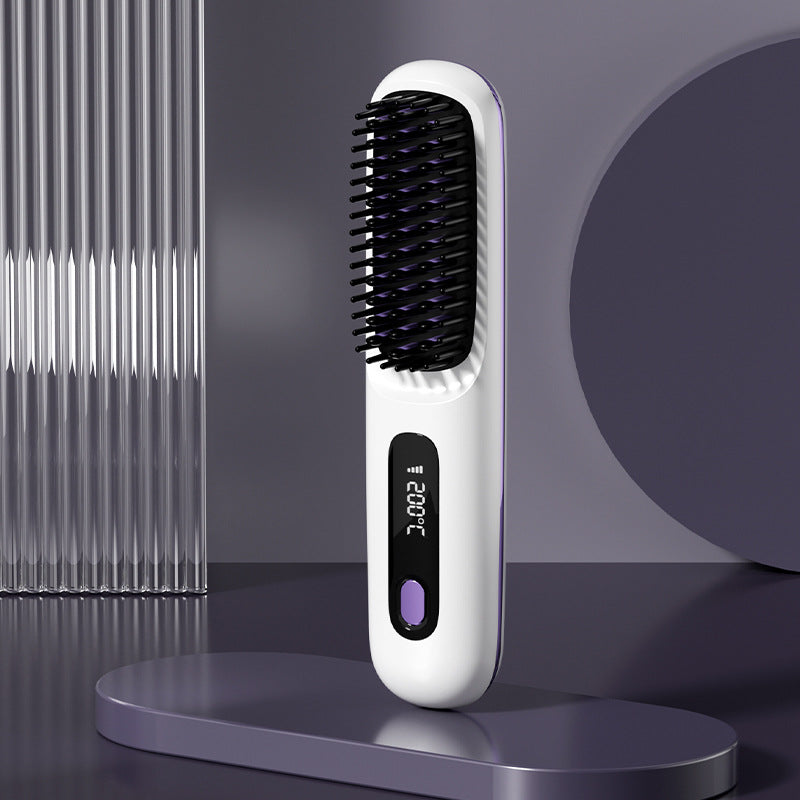 🔥Summer Hot Sale🎁Wireless Ceramic Heating Hair Straightening Comb