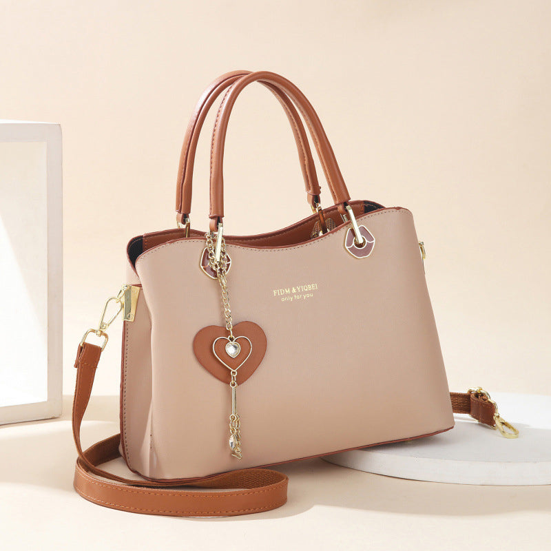 🔥Elegant Women's Tote Bag With Shining Heart Charm