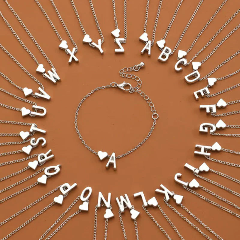 🎅Surprise price: $19.99 only!!🔥Tiny Initial Necklaces Golden Heart Letter A-Z💖