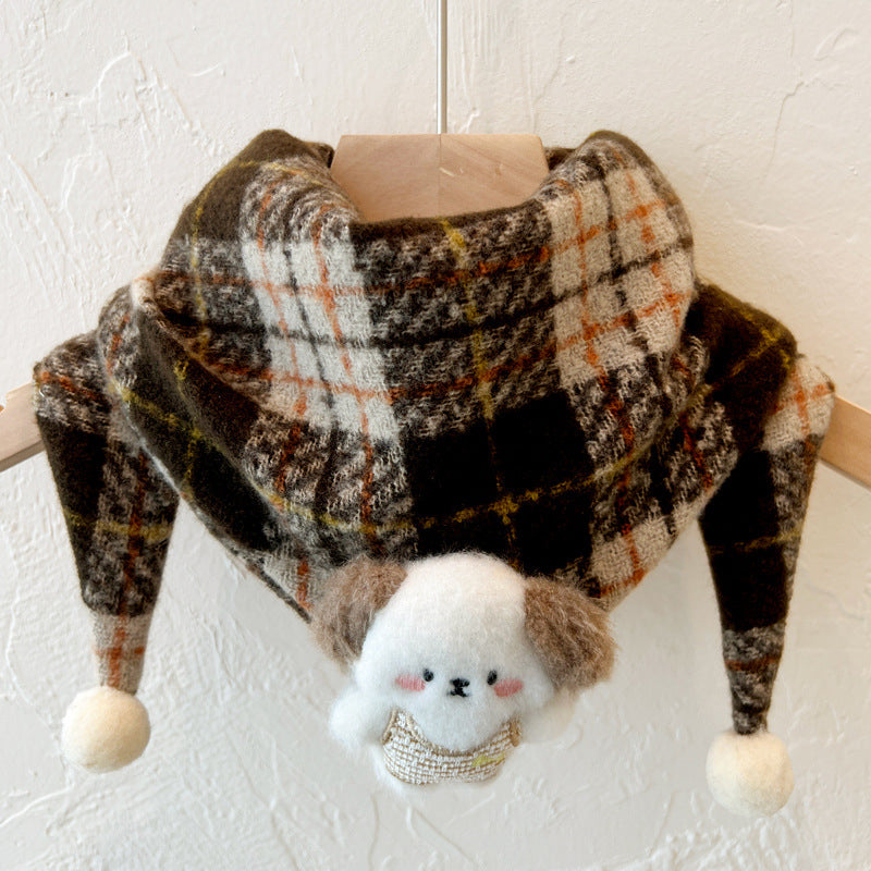 ✨🔥Trending Now✨🔥|Kids' Winter Triangle Scarf with Cartoon Doll