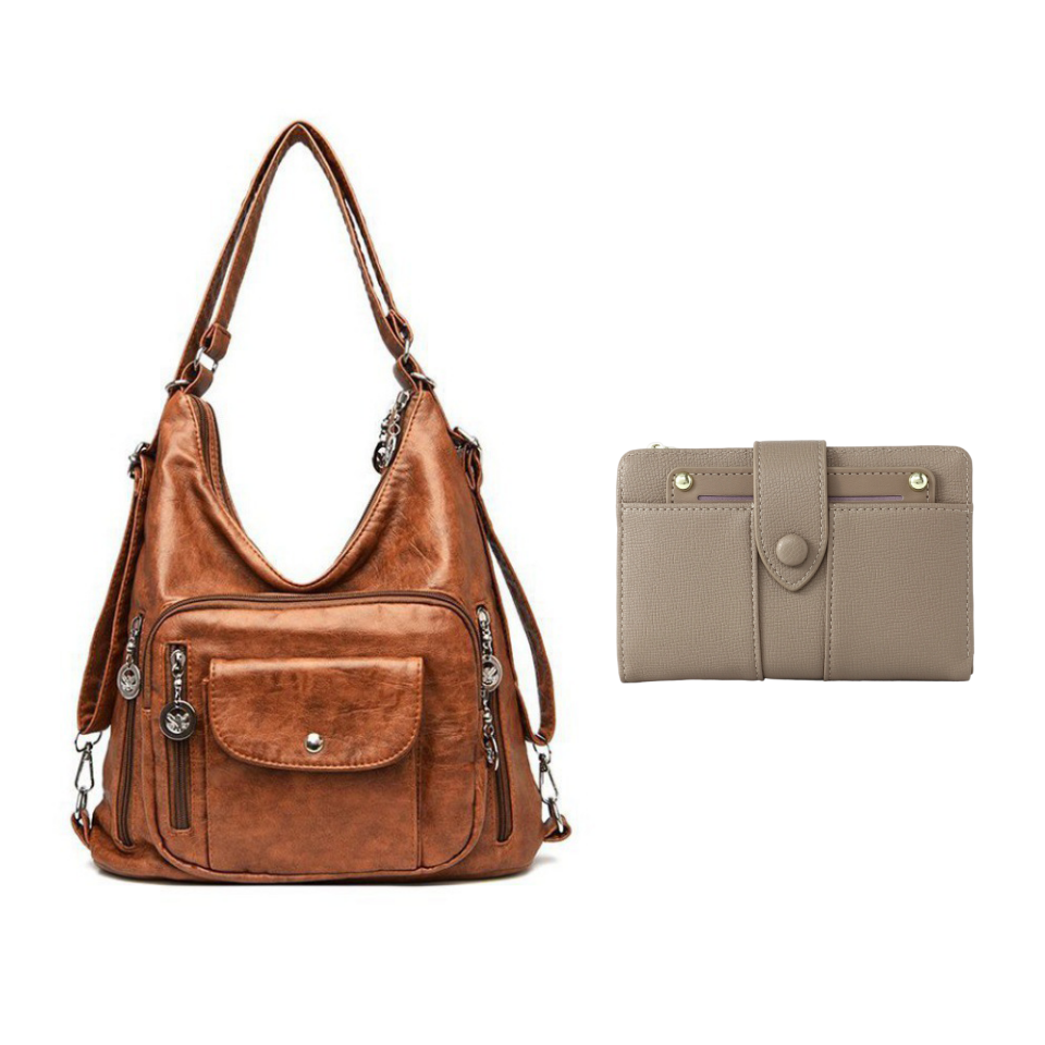🔥50% OFF | Women's Convertible Multi-Pocket Shoulder Bag - 3 Ways to Wear 🎒