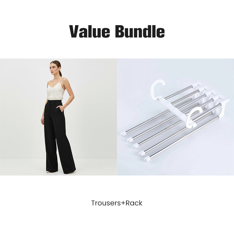 🔥New Arrivals🔥Women's High-Waist Wide-Leg Solid Color Trousers