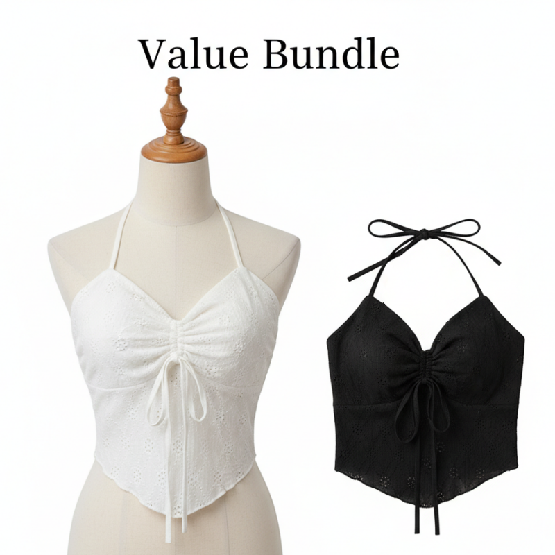 🔥New Arrivals✨Women's Ruched Halter Crop Top