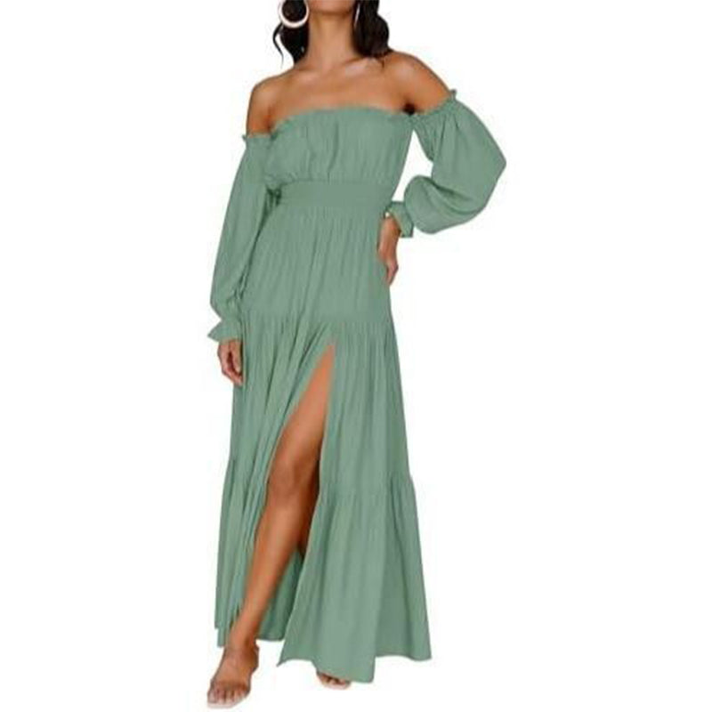 2026⏰🎁Women's Off-Shoulder High-Waist Dress
