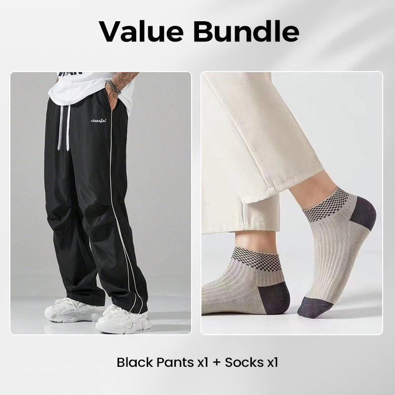 ✨Men's Side Stripe Drawstring Casual Pants