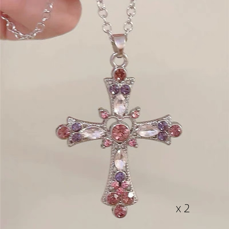 ✨Gothic Rhinestone Cross Necklace