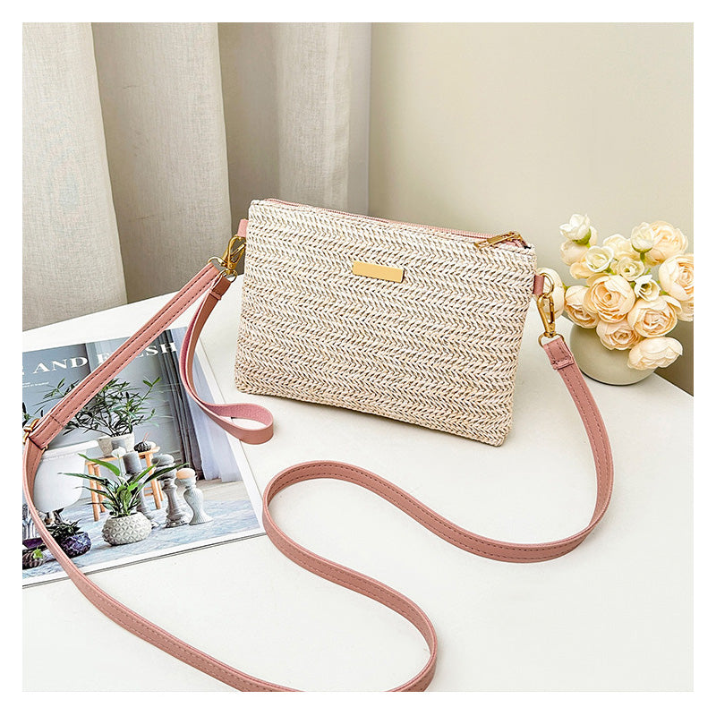 ๐ LIMITED-19.99! ๐ฅ Woven Crossbody Bag โ Lightweight, Metallic Accent & Summer-Ready