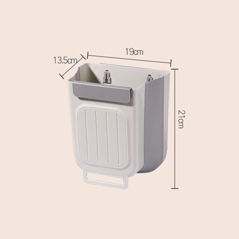 Save Space Instantly! No-Drill Hanging Collapsible Trash Can