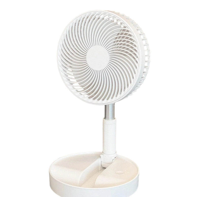 Collapsible Telescopic Fan – 4 Speeds, Ultra-Quiet & USB Rechargeable