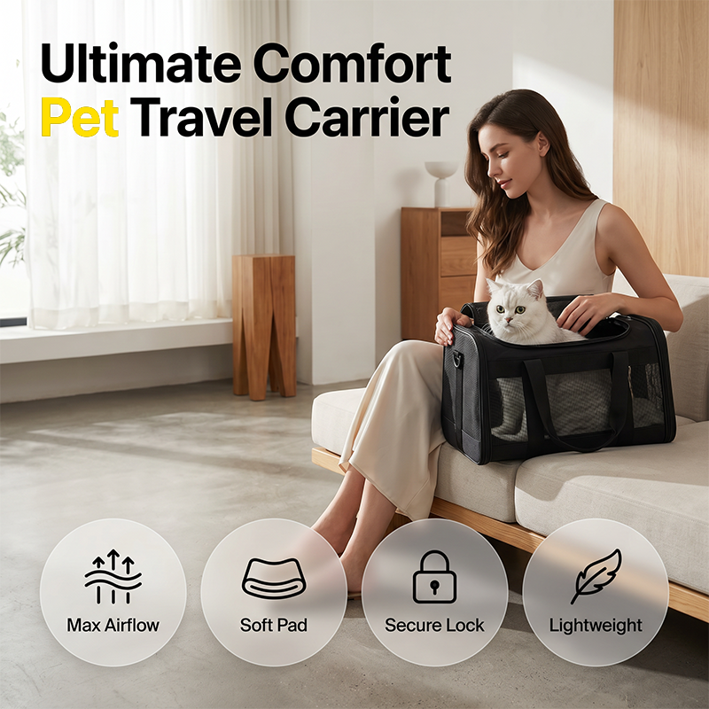 Breathable Pet Carrier Bag – All-Angle Mesh & Detachable Strap