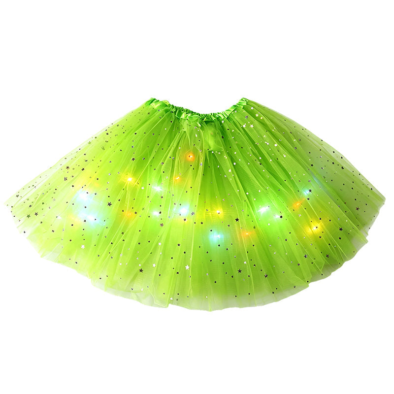 LED Light-Up Tutu Skirt – Triple Mesh & Shimmering Sequins