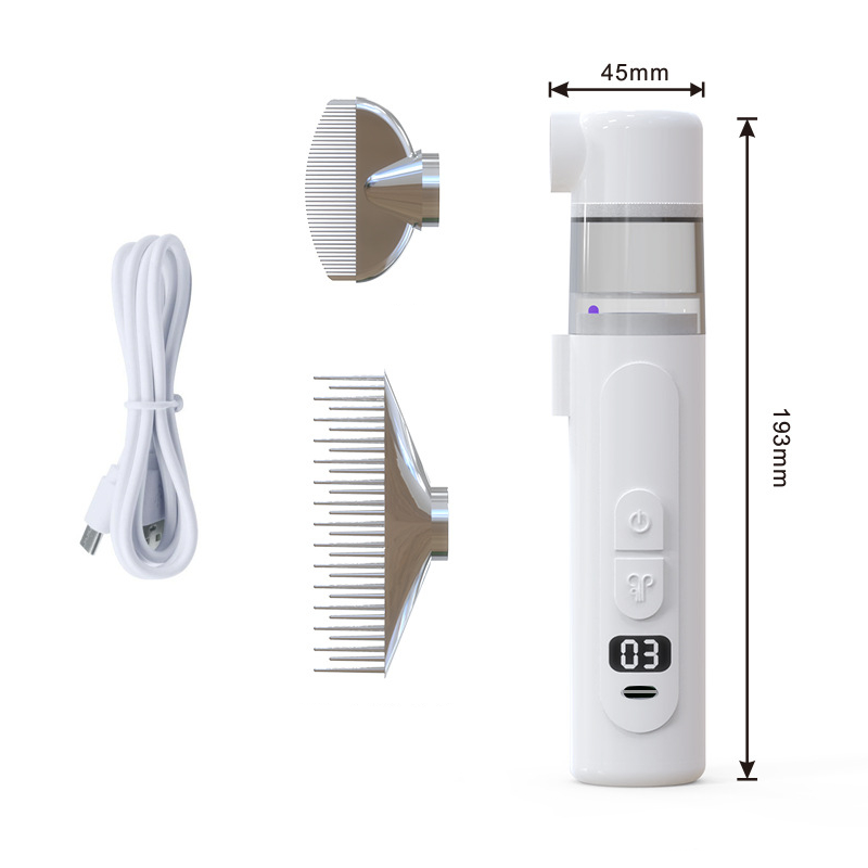 2-in-1 Pet Vacuum Groomer – Suction & Stainless Steel Comb Design