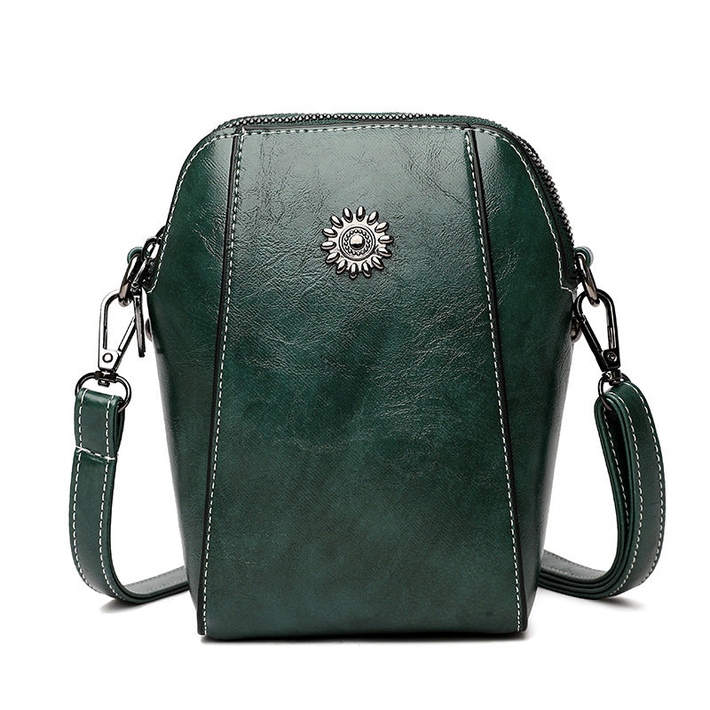 Waxed Leather Phone Crossbody – Ultra-Light & Dual-Compartment Design
