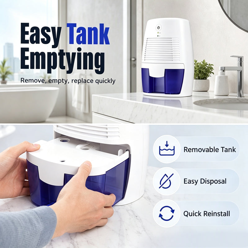 Dry Any Room Instantly! No-Noise One-Touch Mini Dehumidifier