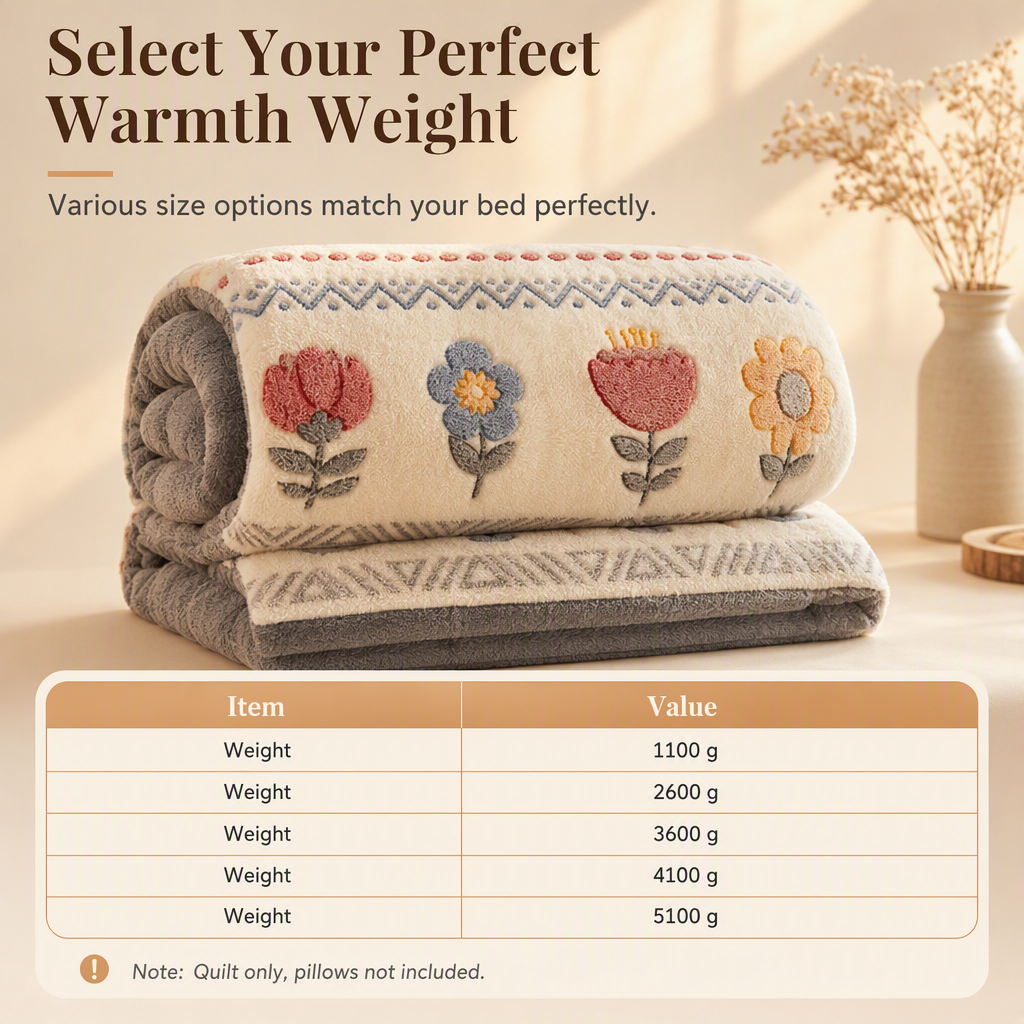 Sleep Warm Instantly! Double-Sided Velvet & Lamb Fleece Winter Quilt