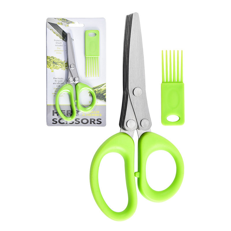 Snip Any Herb Instantly! No-Repeat 5-Blade Kitchen Shears