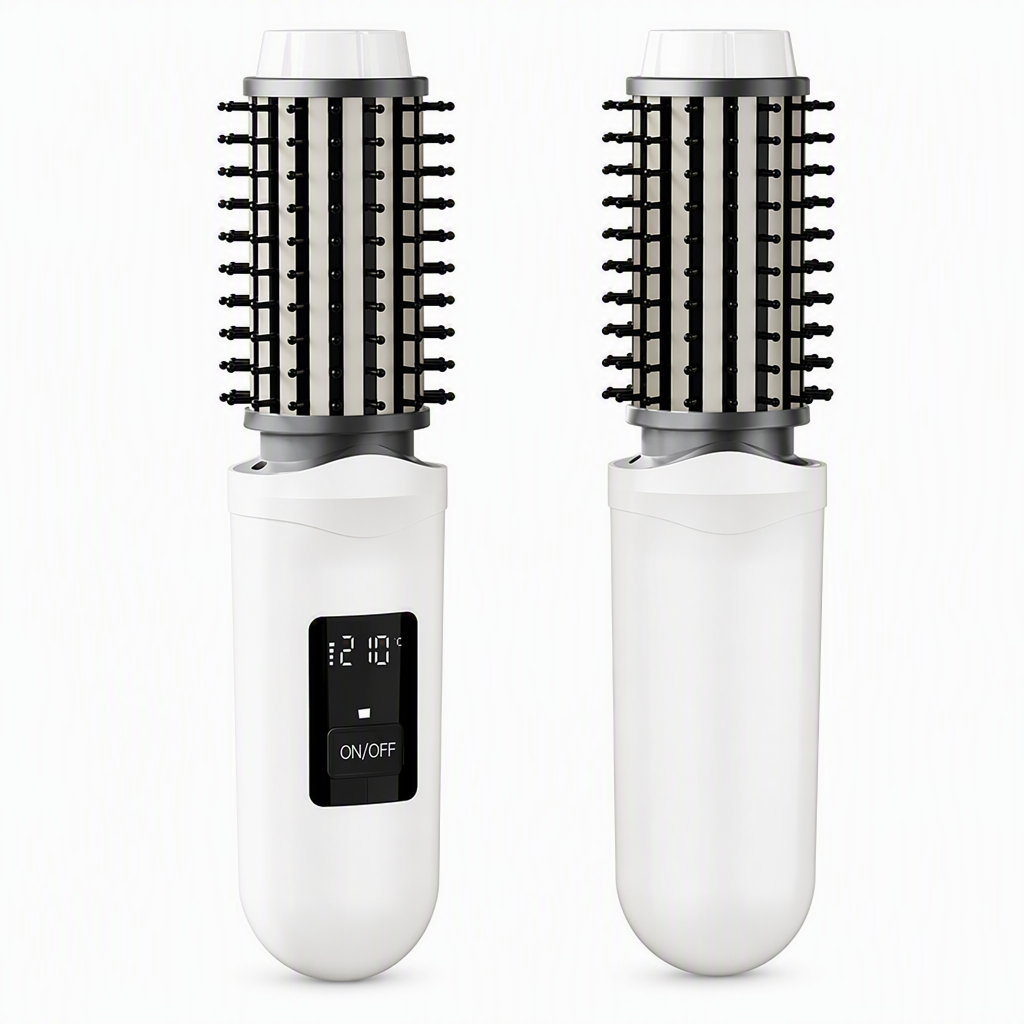 Style Hair Instantly! No-Cord 2-in-1 Straightener Brush