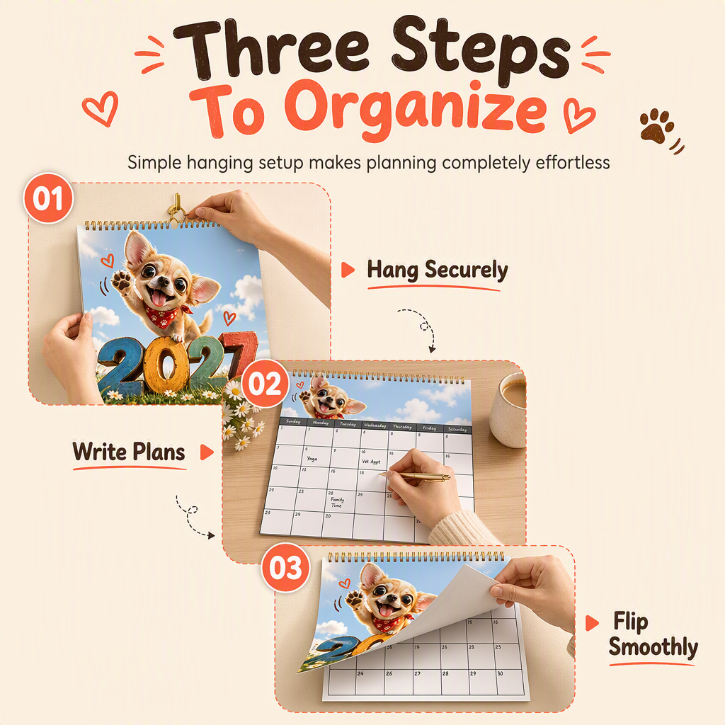 Chihuahua 12 Month Wall Calendar