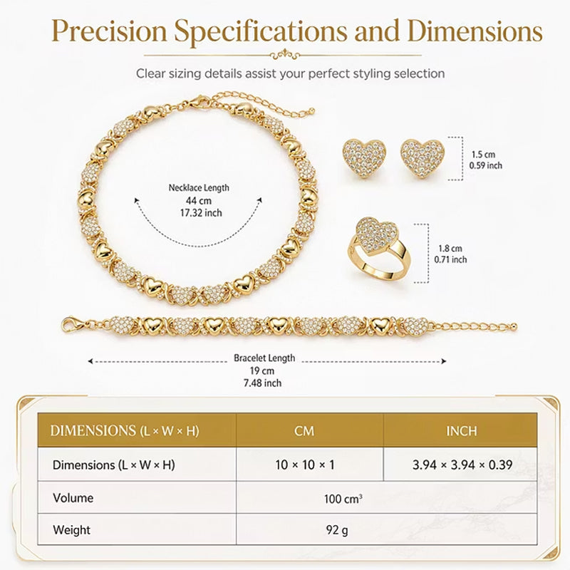 Style Any Look Instantly! No-Mix 4-Piece Heart Jewelry Set