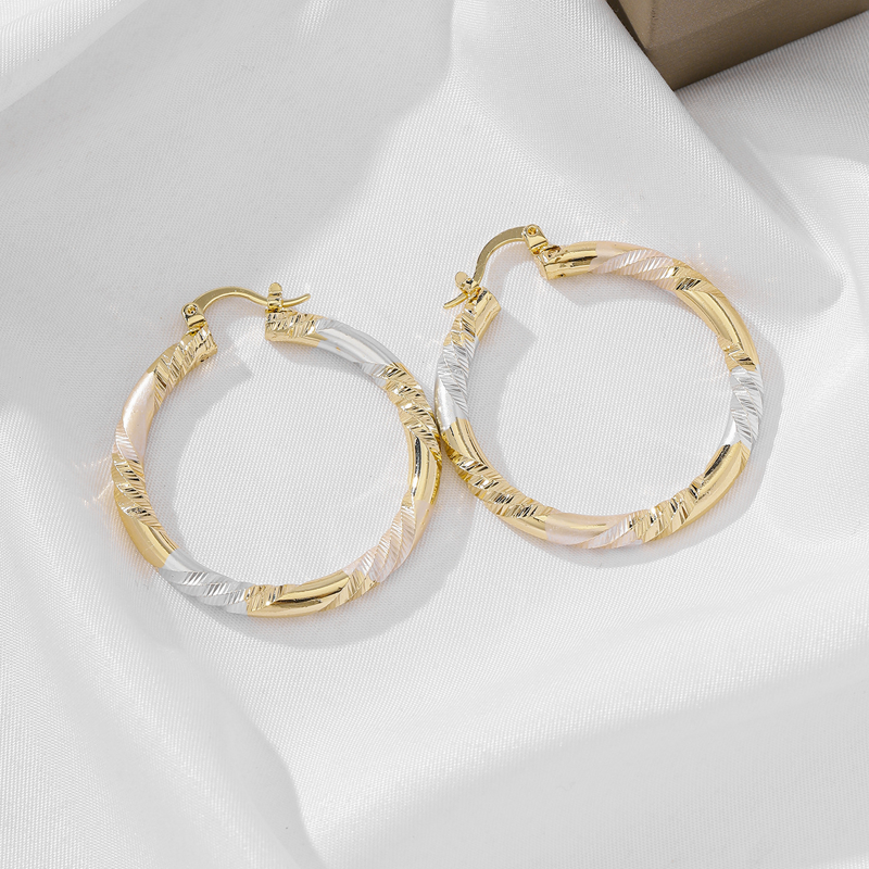 Add Elegant Twist Instantly! Gold Twisted Hoop Earrings