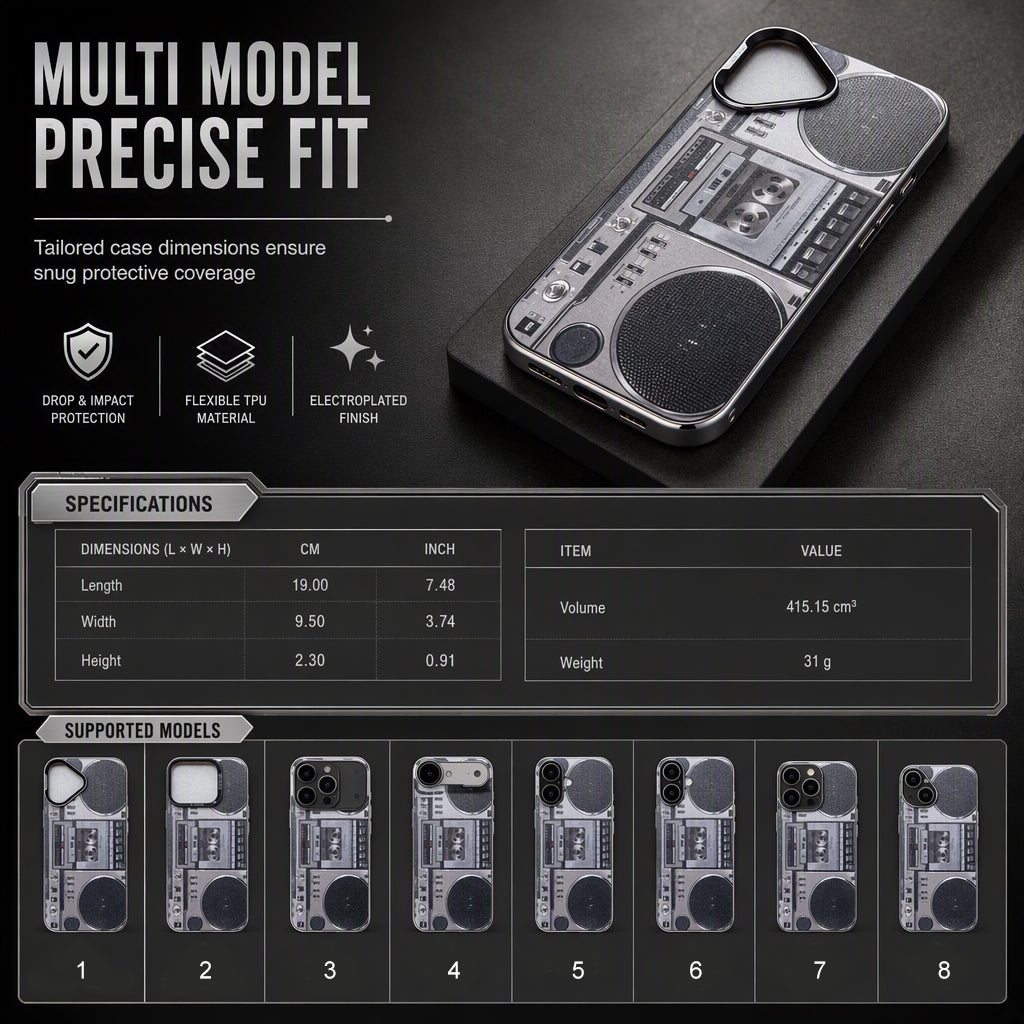 Stand Out Instantly! Retro Cassette Electroplated Phone Case
