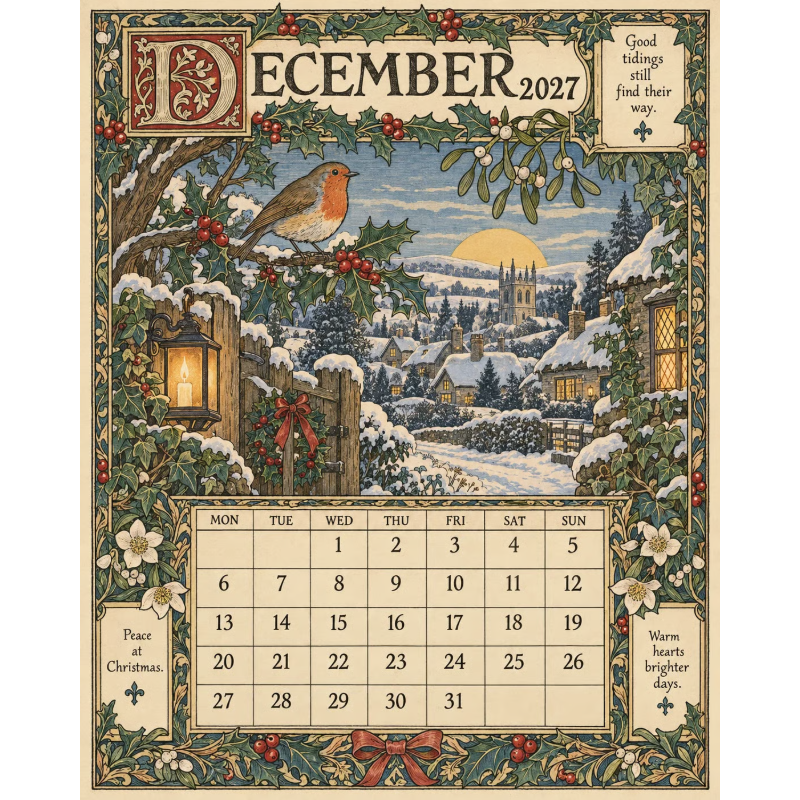 Add Vintage Charm Instantly! 2027 Storybook Wall Calendar