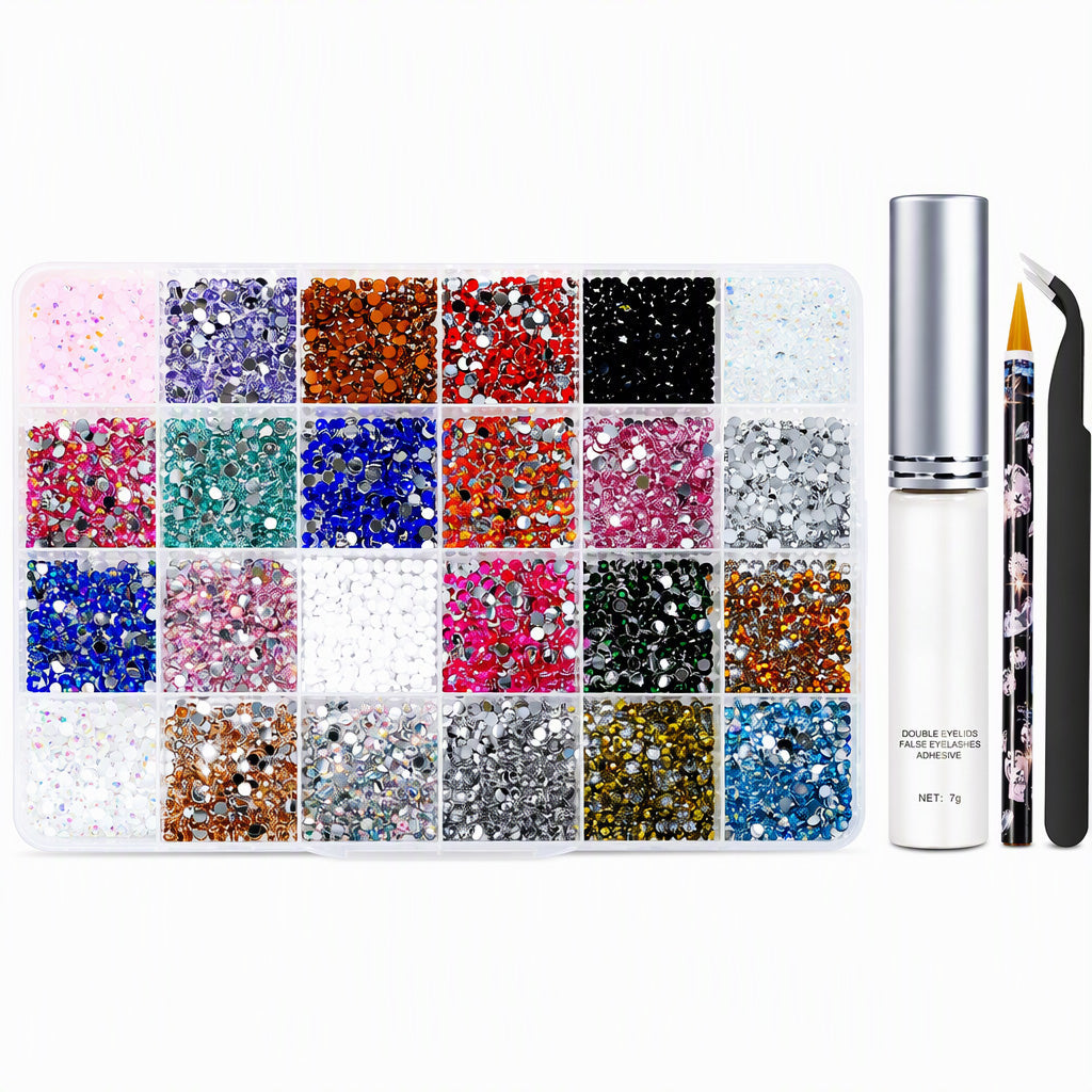 Organize Nail Art Instantly! 24-Grid Rhinestone Storage Set