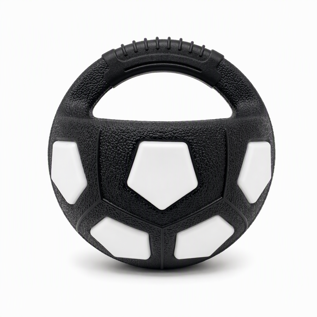 Play Fetch & Tug Instantly! Interactive Dog Soccer Ball with Grab Tabs
