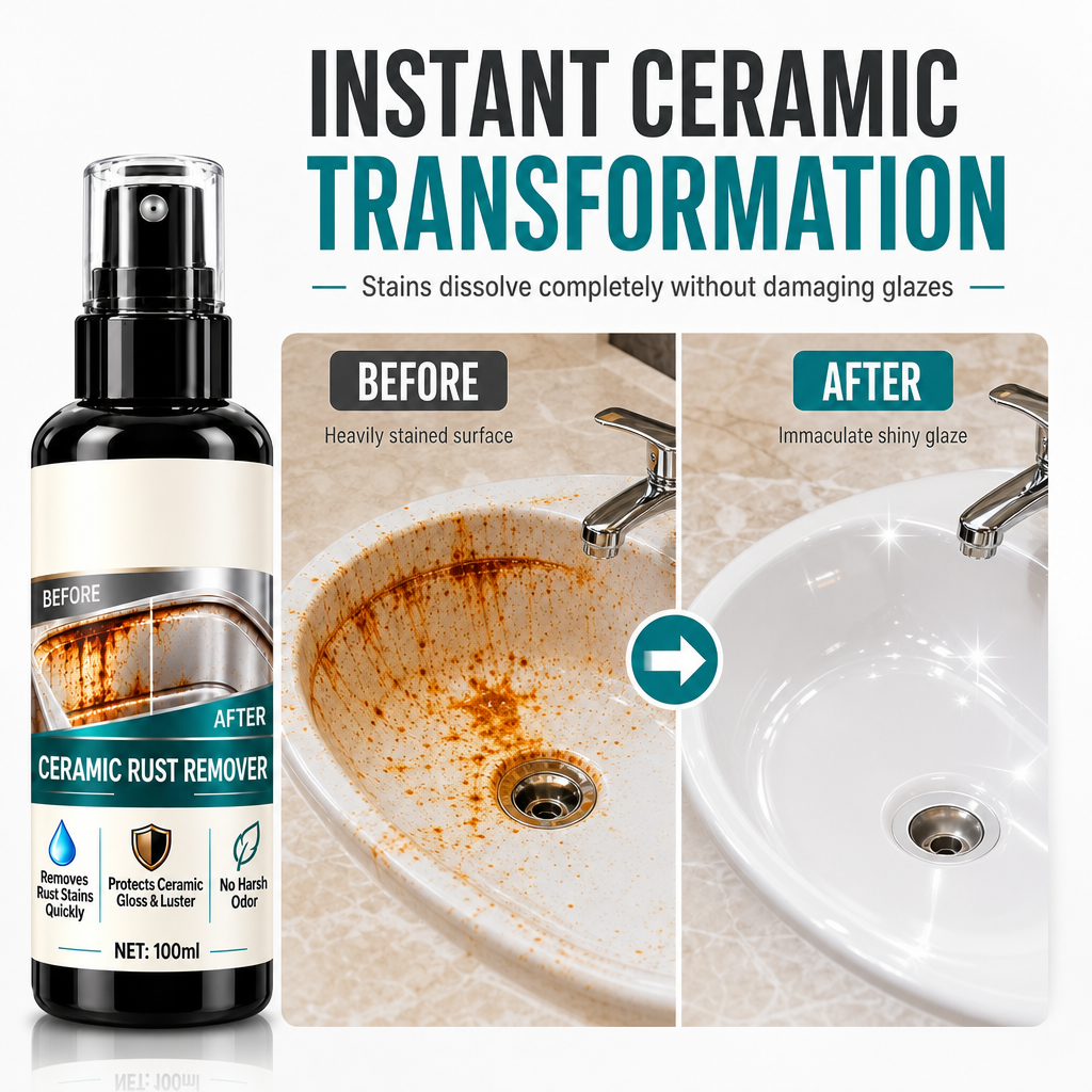 Erase Rust Stains Instantly! Ceramic & Limescale Remover Spray