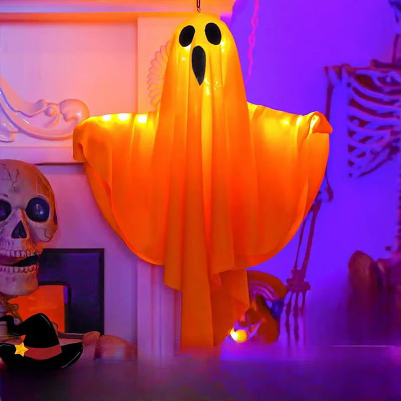 Add Spooky Glow Instantly! Battery-Operated Ghost Chandelier