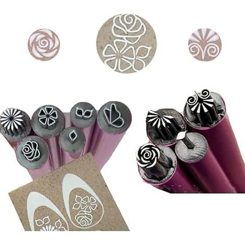 Stamp Floral Nails Instantly! One-Press 6-Piece Metal Nail Art Set