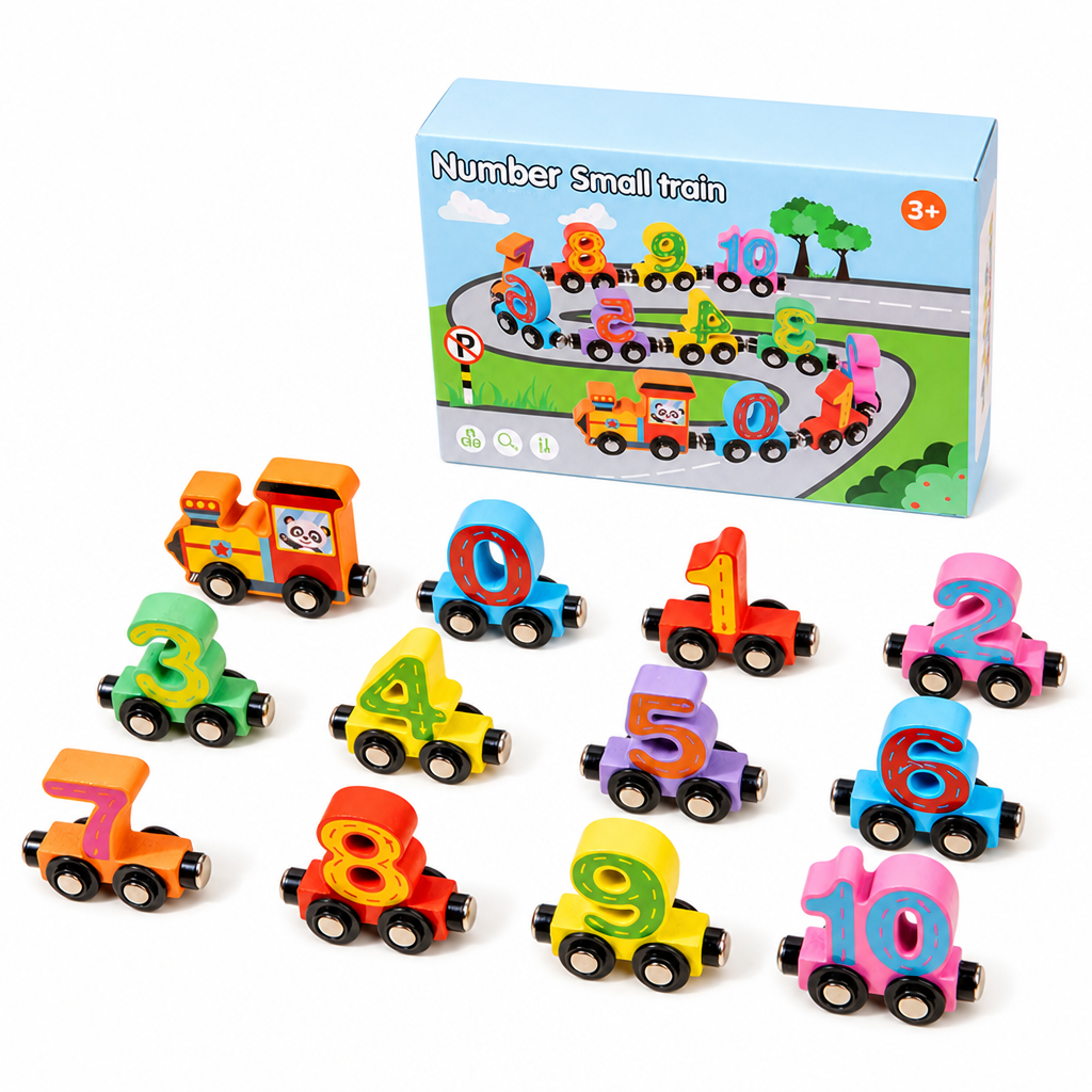 Build Counting Trains Instantly! Magnetic Wooden Number Train
