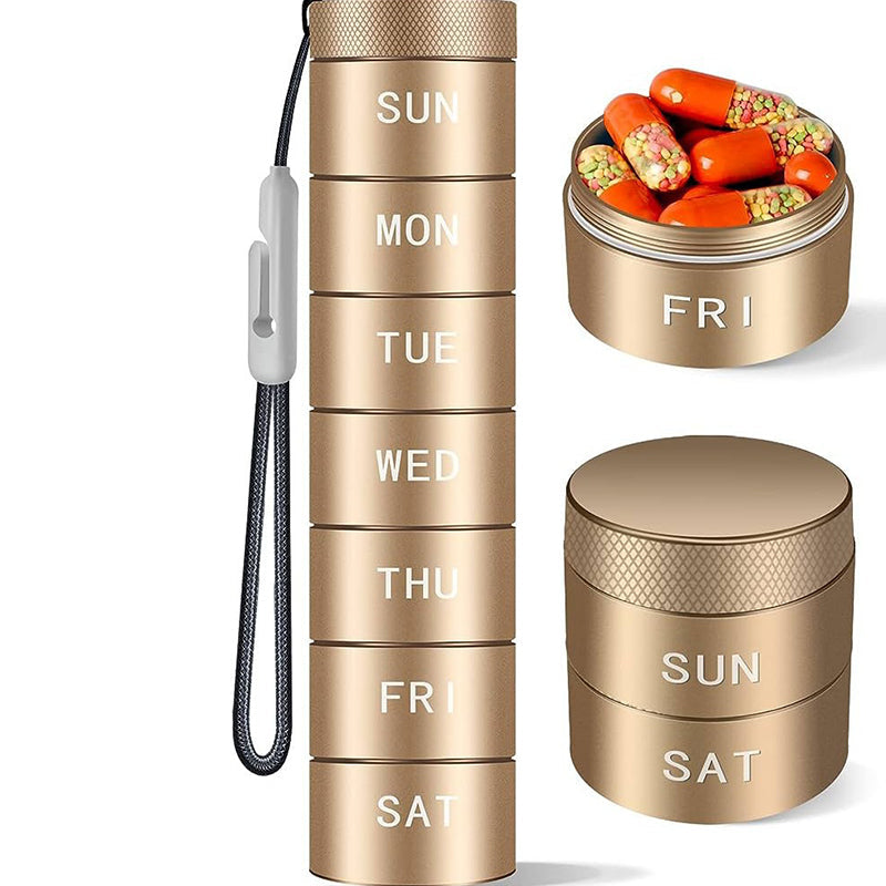 Never Miss A Dose Instantly! 7-Day Stackable Metal Pill Organizer