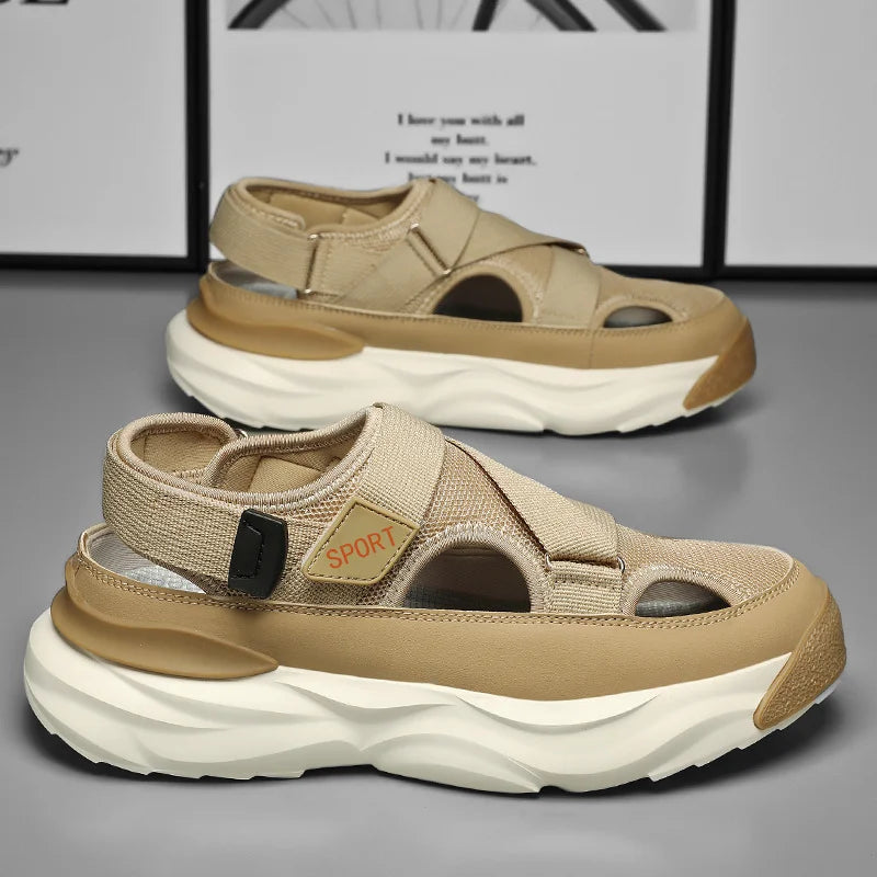 Fashionable Comfortable High Platform Men's Mesh Sandals