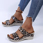 2023 🌹New Leopard Print Leather Wedge Soft Sole Sandals