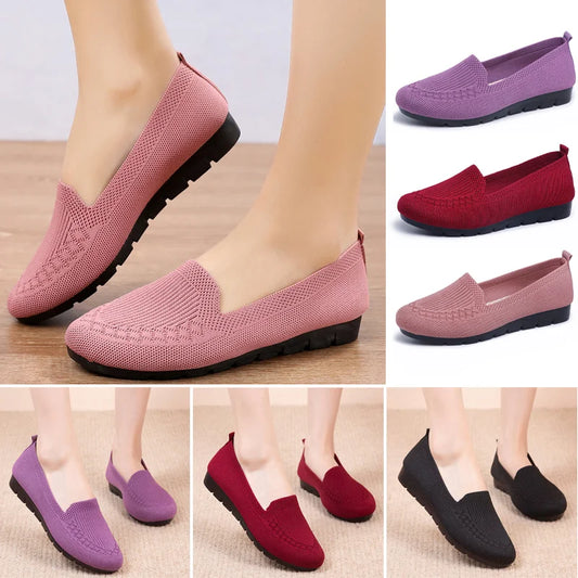 [Mother's Day Hot Sale]2023 Casual Shoes Women’s Mesh Breathable Slip on Flat Shoes Ladies Loafers