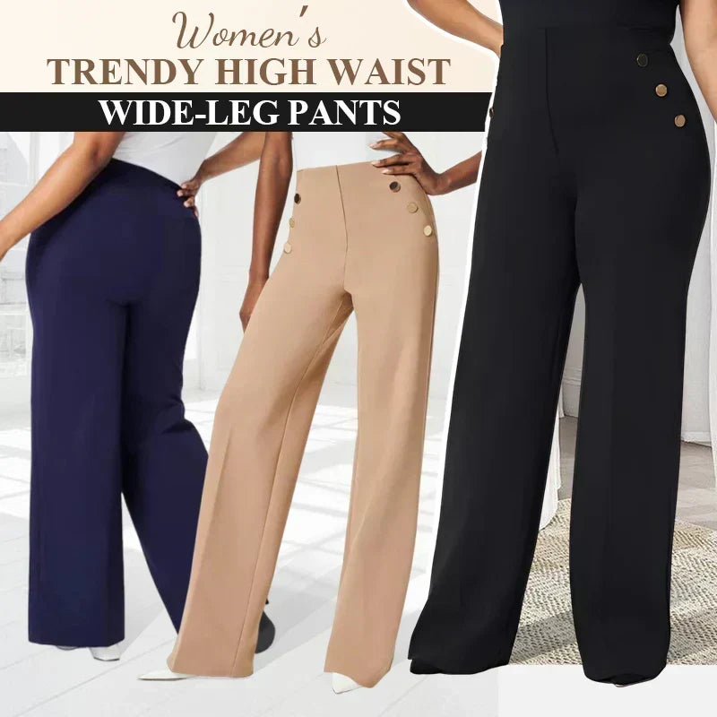 Flatter Your Waist Instantly! No-Zip Tummy-Control Wide-Leg Pants