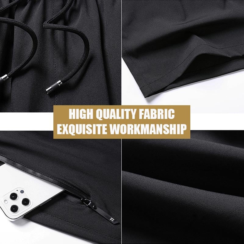 Ice Silk Running Shorts – Zip Pockets, No Slip