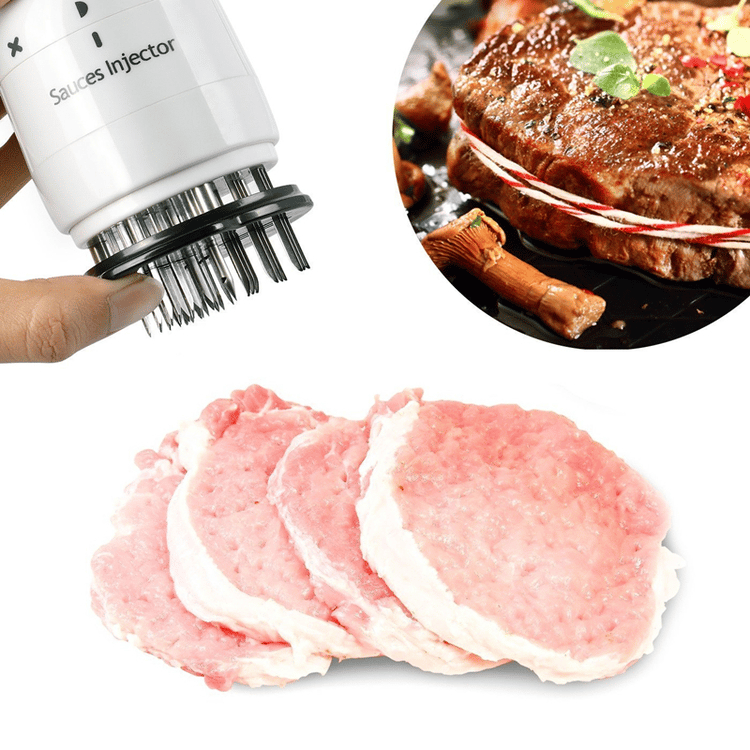 Flavor Meat Instantly! 3-Needle Stainless Steel Marinade Injector