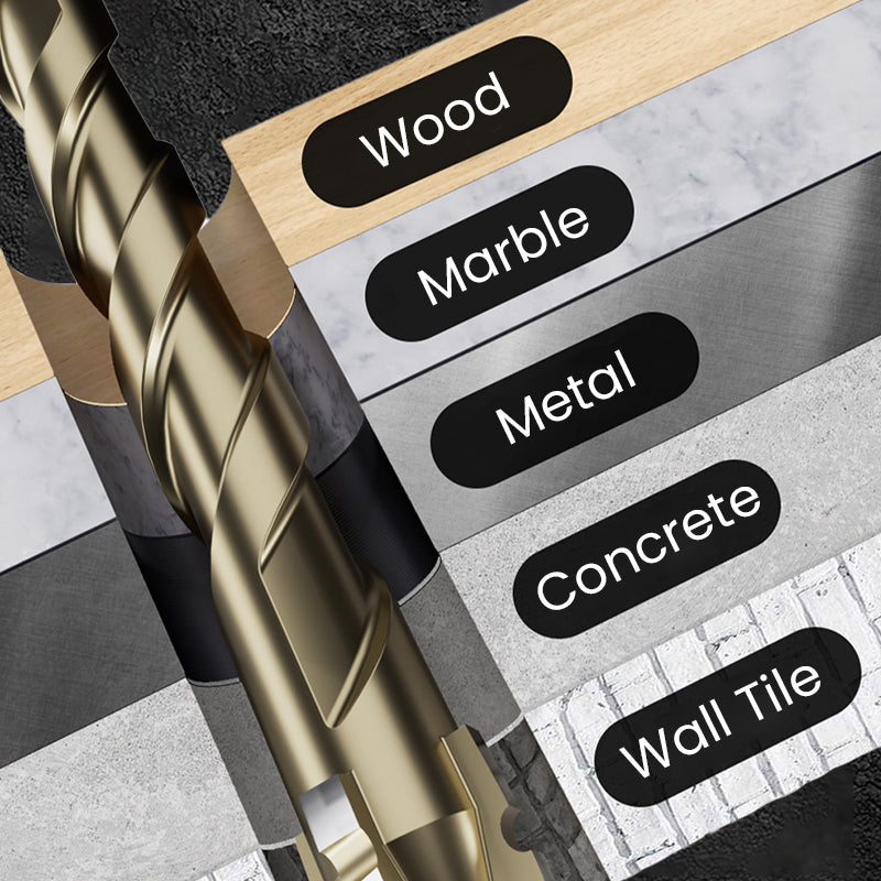🔥2025 Hot Sale 50% OFF🔥High-Strength 4-Flute Serrated Eccentric Drill Bit Kit