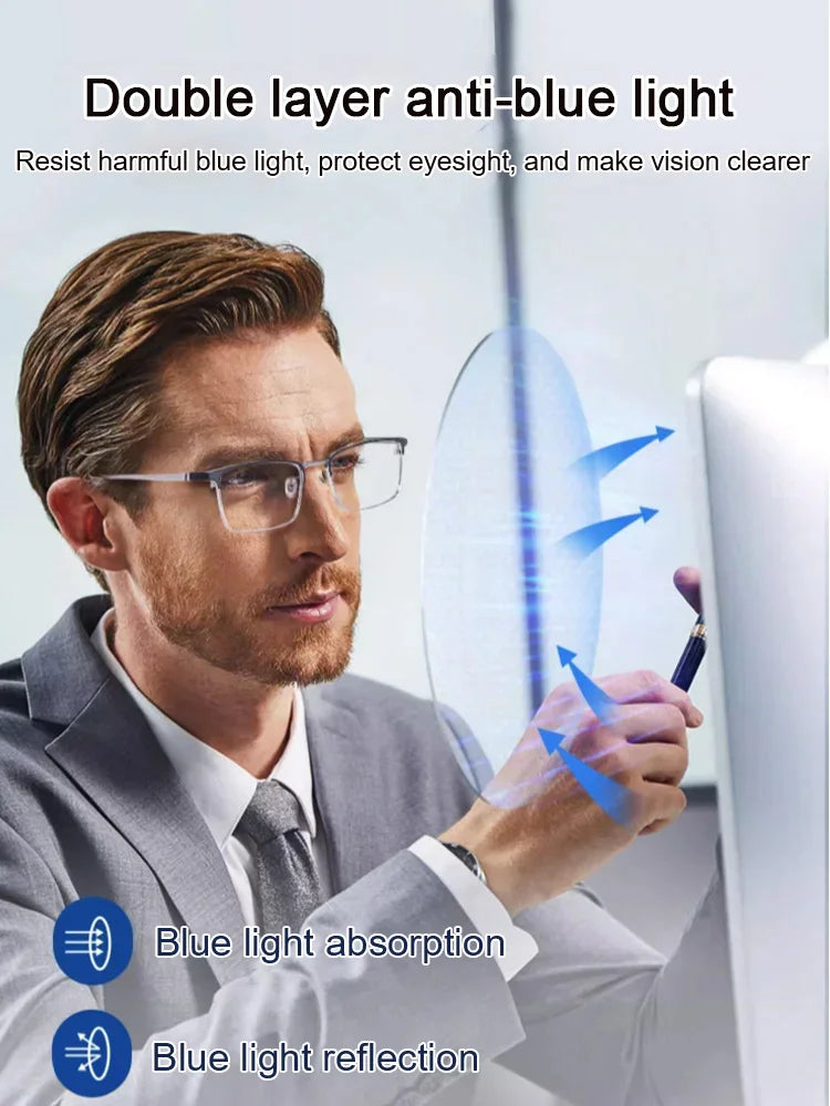 Titanium Blue Light Reading Glasses – Ultra-Light & Crystal-Clear