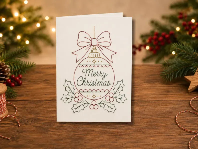 Stitch Christmas Cards Instantly! Beginner DIY Embroidery Kit