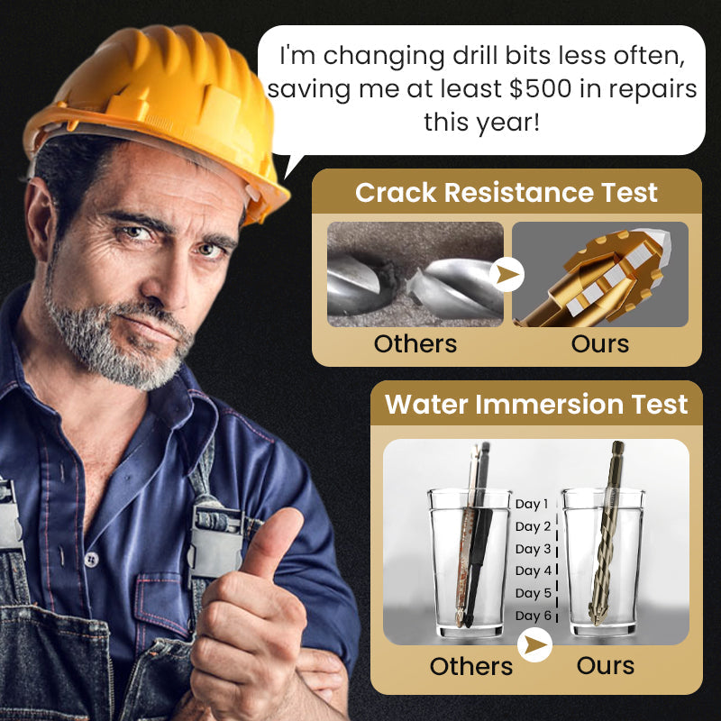 🔥2025 Hot Sale 50% OFF🔥High-Strength 4-Flute Serrated Eccentric Drill Bit Kit