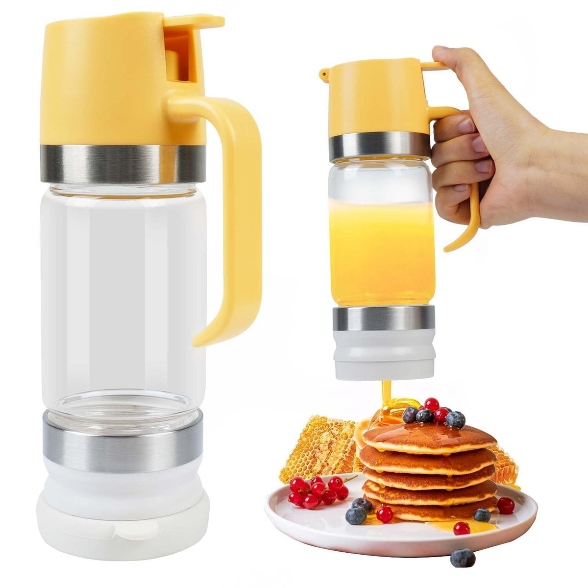 Stop Sticky Mess Instantly! No-Drip Glass Honey Dispenser
