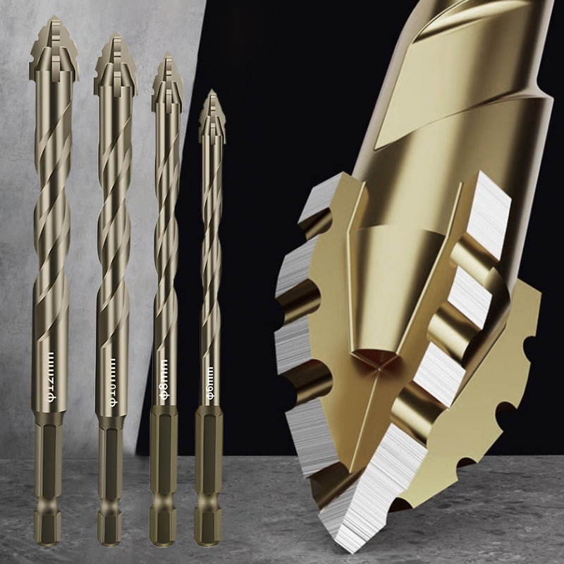 🔥2025 Hot Sale 50% OFF🔥High-Strength 4-Flute Serrated Eccentric Drill Bit Kit